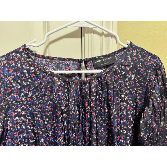 Lane Bryant Long Sleeve Crew Neck Top Blouse Elastic Sleeve Plus Size 20 - Picture 3 of 11